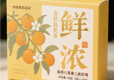 金桔茉莉花茶包装盒的设计案例